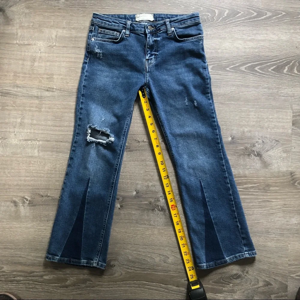 27 FREE PEOPLE Boot Cut, Flare, Cropped, Distressed, wide leg, 27 - Picture 8 of 11